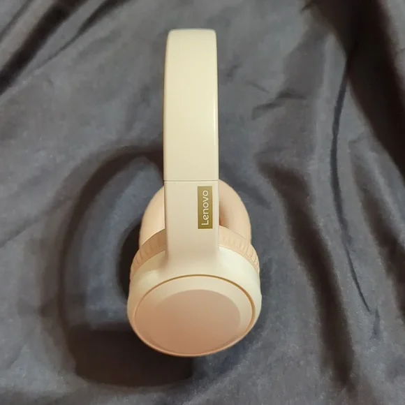 Lenovo ThinkPlus Wireless Cream Headphones - Picture 2 of 3